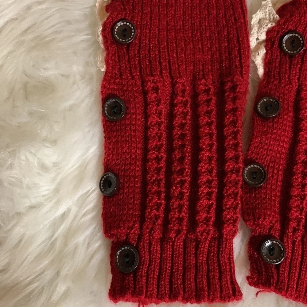 2 Pair boot toppers / cuffs 1 red, 1 black